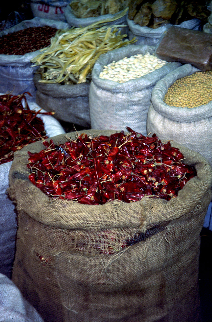 Kryddderier på et  marked i det sydlige Kina