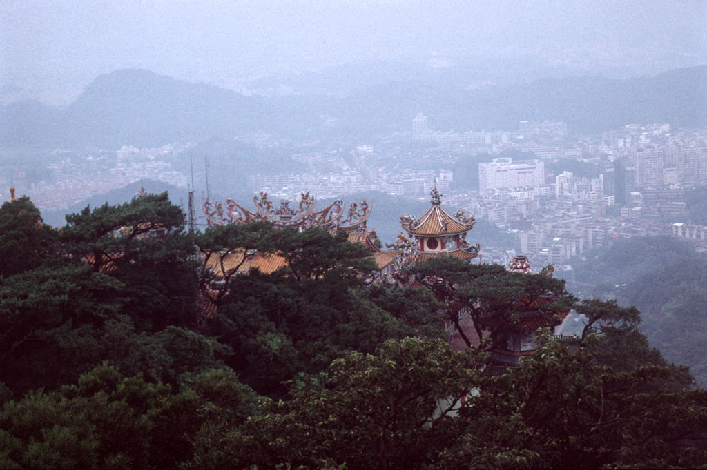 Udsigt fra et tempel udenfor Taipei