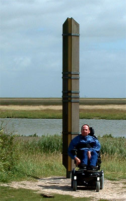 In front of a pole measuring floods at Fanø