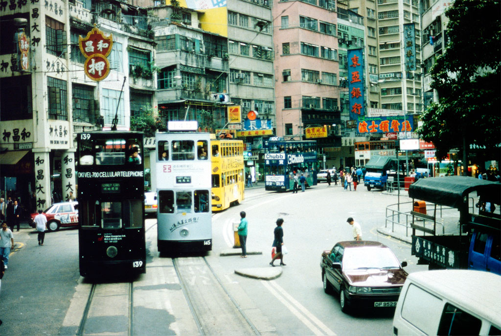 British double-decker busses in Hong Kong