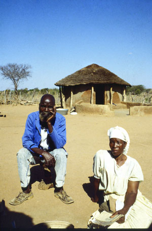 Visiting a village in southern Zimbabwe